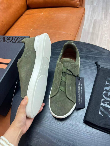 Мужские кеды Zegna мужской замша болотный 165774-5