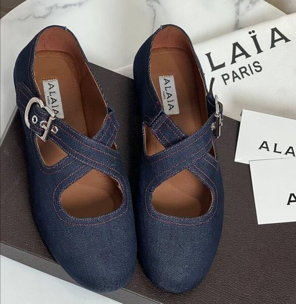 Балетки Alaïa женский джинса синий 180929