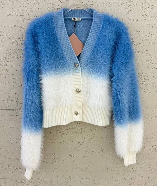 Кардиган Miu Miu женский вязаная ткань бирюзовый 132246