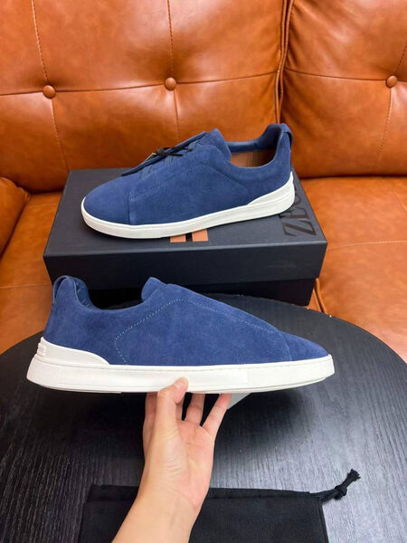 Мужские кеды Zegna мужской замша бирюзовый 165739-2
