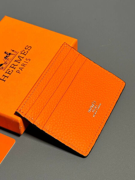 Картхолдер Hermès мужской кожа оранжевый 154036-2