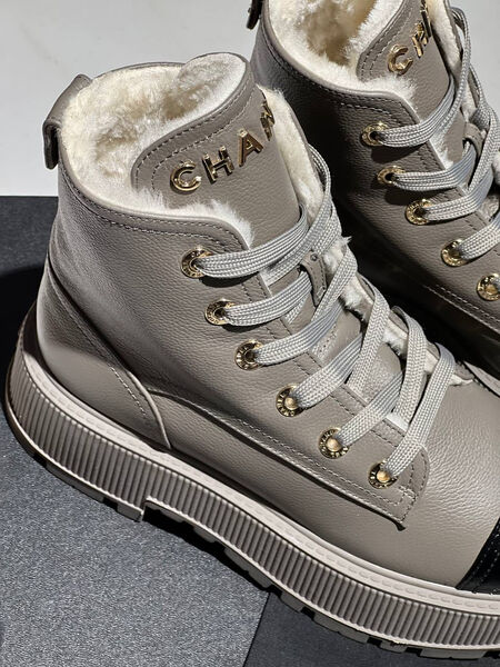 Ботинки Chanel женский кожа графитовый 130451-3