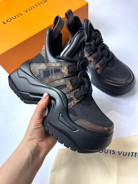Кроссовки высокие Louis Vuitton женский кожа черный 109141-2