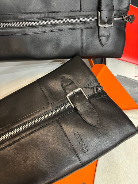 Сапоги Hermès женский кожа черный 166748-5