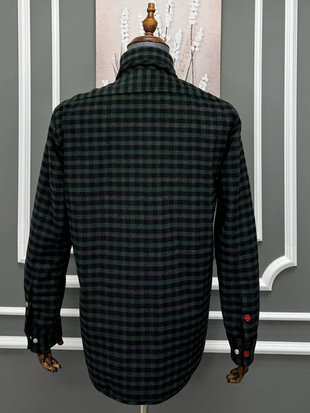 Мужская рубашка утепленная Kiton мужской болотный 177910-11