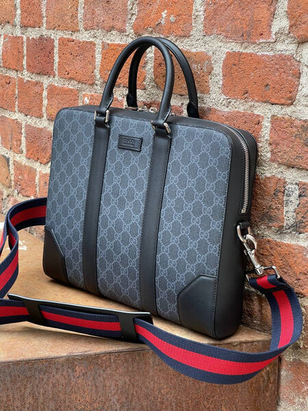 Мужской портфель Gucci мужской канва графитовый 52068-5