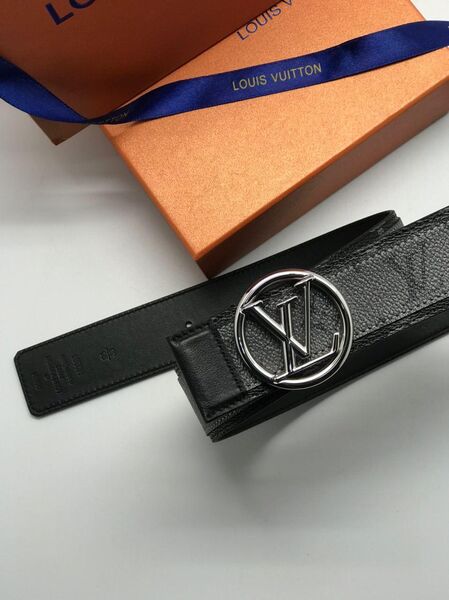 Ремень мужской Louis Vuitton Circle мужской канва черный 63795-2