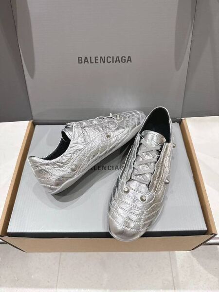Женские кеды Balenciaga женский кожа серебристый k7666821-1-2