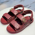 Сандалии Gucci женский кожа бордовый 186013-2