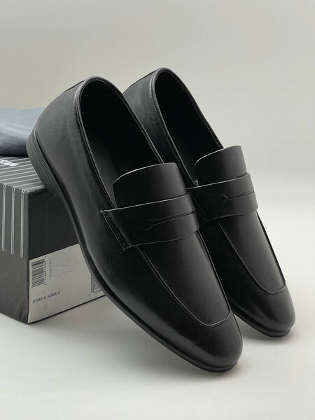 Мужские лоферы Zegna мужской кожа черный 145408-3