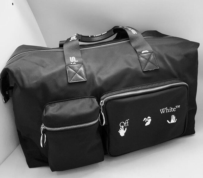 Дорожная сумка Off-White мужской кожа черный 19276