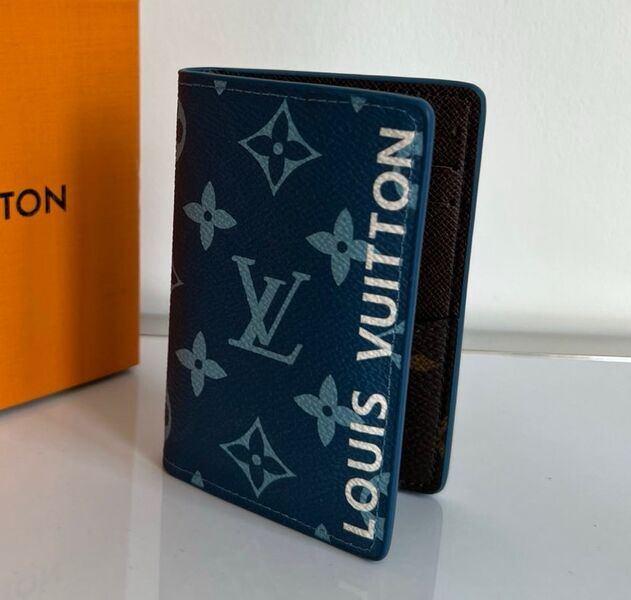 Визитница Louis Vuitton мужской кожа синий 149883