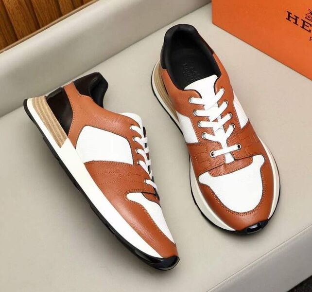 Мужские кроссовки Hermès мужской кожа белый 140300
