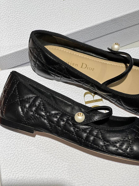 Балетки Christian Dior женский кожа черный 146228-3