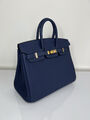 Сумка Hermès Birkin 25 женский кожа синий 139369-2