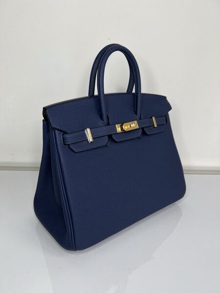 Сумка Hermès Birkin 25 женский кожа синий 139369-2