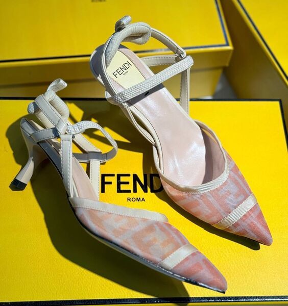 Туфли Fendi женский сетка оранжевый 188815