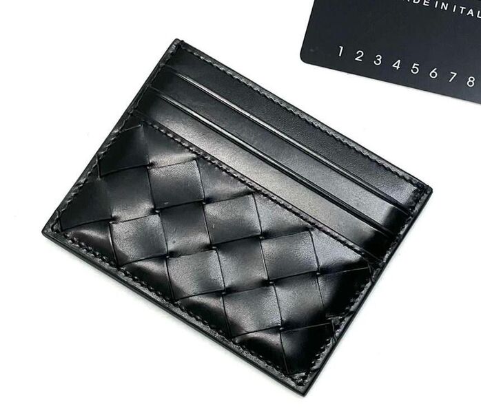 Мужской картхолдер Bottega Veneta мужской кожа черный 108557