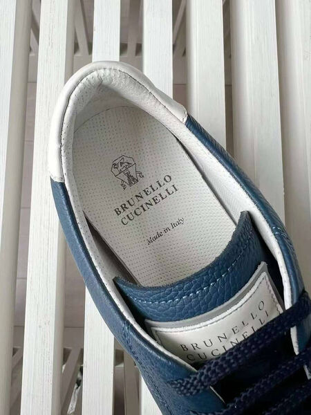 Мужские кеды Brunello Cucinelli мужской кожа синий 140576-7