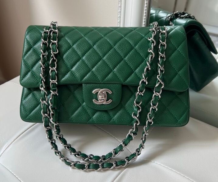 Сумка Chanel 2.55 женский кожа болотный 141283