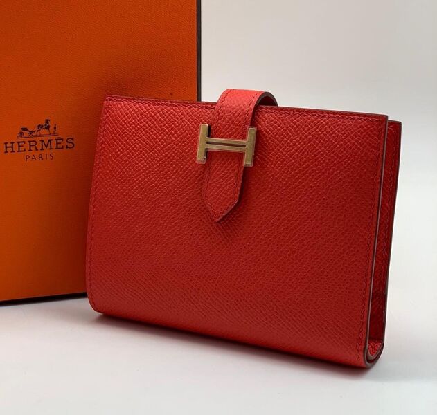 Кошелек Hermès женский кожа бордовый 31869