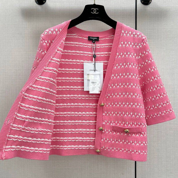 Кардиган Chanel женский вязаная ткань розовый 141450-6