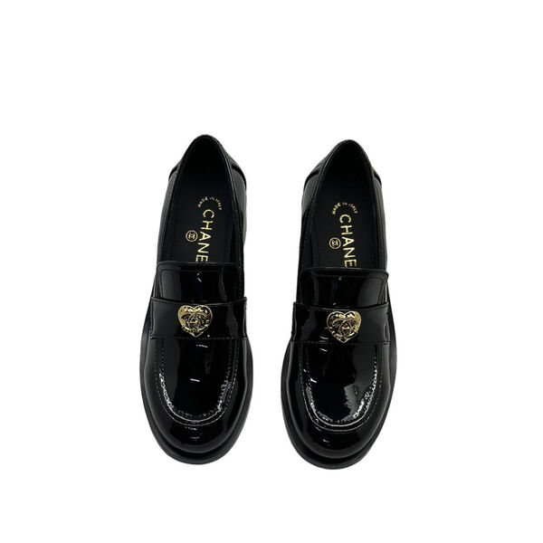 Лоферы Chanel женский кожа черный 103795-2