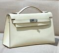 Сумка Hermèskelly 20 Pochette женский кожа белый 137664-1