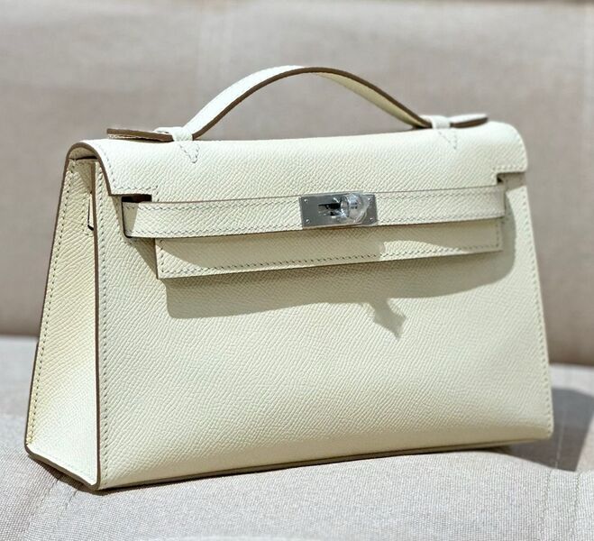 Сумка Hermèskelly 20 Pochette женский кожа белый 137664