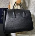Дорожная сумка Prada мужской кожа chèvre черный,серебристый 174420