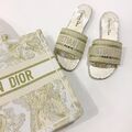 Шлепки Christian Dior женский текстиль бежевый 88224-2