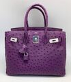 Сумка Hermès Birkin 35 ручная работа женский кожа фиолетовый 75376