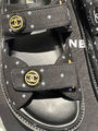 Сандалии Chanel женский текстиль черный 113016-2