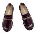 Лоферы Chanel женский кожа бордовый 39910-2