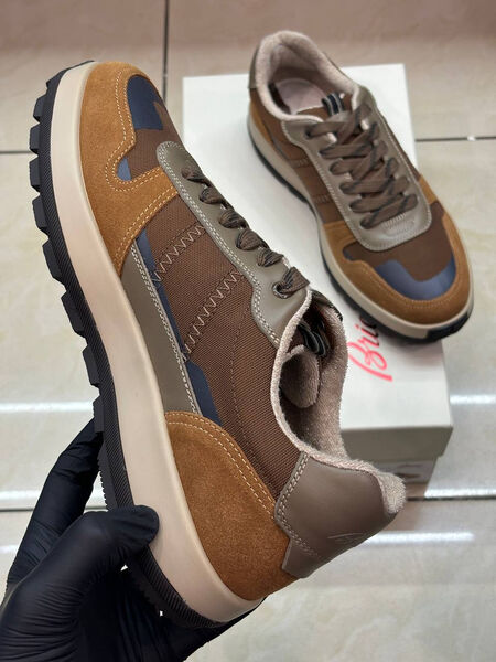Мужские кроссовкт Brioni мужской текстиль 169507-3