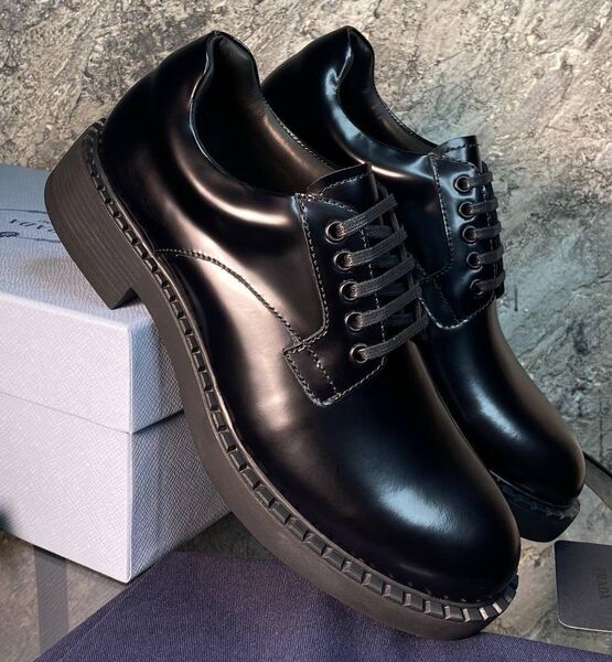 Мужские туфли Prada мужской кожа черный 145846