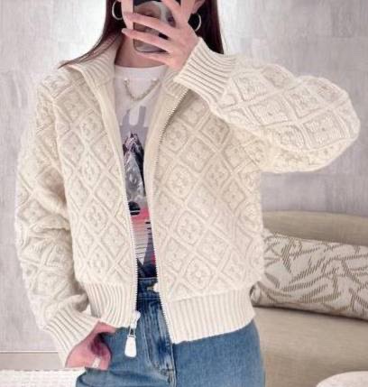 Кардиган Louis Vuitton женский вязаная ткань белый 172336