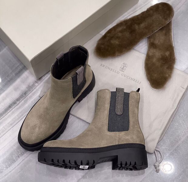 Ботильоны Brunello Cucinelli женский замша бежевый 13049