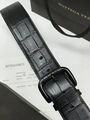 Мужской ремень Bottega Veneta мужской кожа черный 121015-2