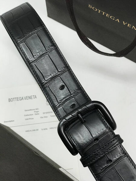 Мужской ремень Bottega Veneta мужской кожа черный 121015-2