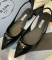 Босоножки Prada женский кожа черный,серебристый 5486