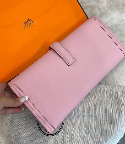 Клатч Hermès женский кожа розовый 75243-3