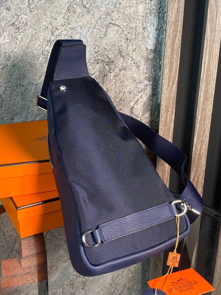 Мужская сумка слинг Hermès мужской кожа синий 144449-3
