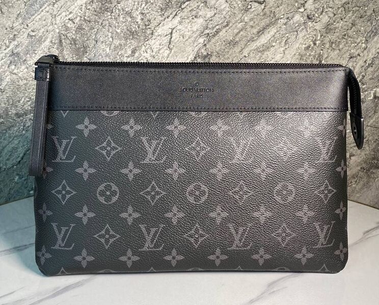 Мужской клатч Louis Vuitton мужской кожа черный 173553