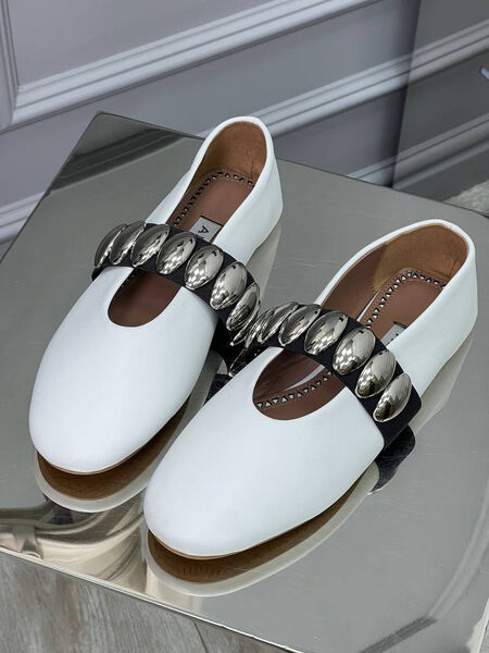 Балетки Alaïa женский кожа белый 137596-2