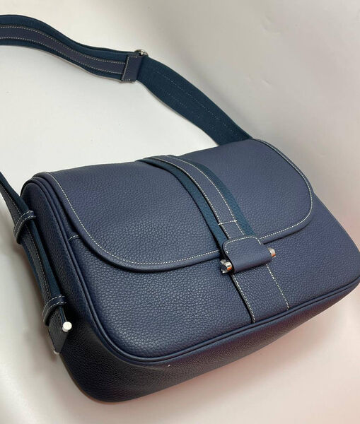 Мужская сумка мессенджер Hermès мужской кожа синий 135367-3