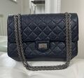 Сумка Chanel Vintage 28 см женский кожа синий 140265-1