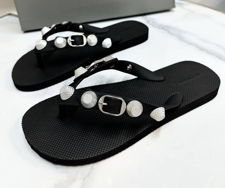 Шлепки Balenciaga женский кожа черный 193962