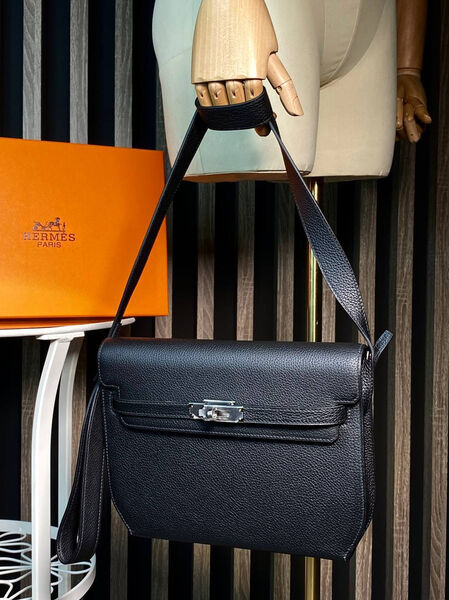 Мужская сумка мессенджер Hermès мужской кожа черный 155332-5