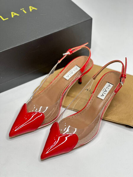 Туфли Alaïa женский кожа бордовый 139977-2